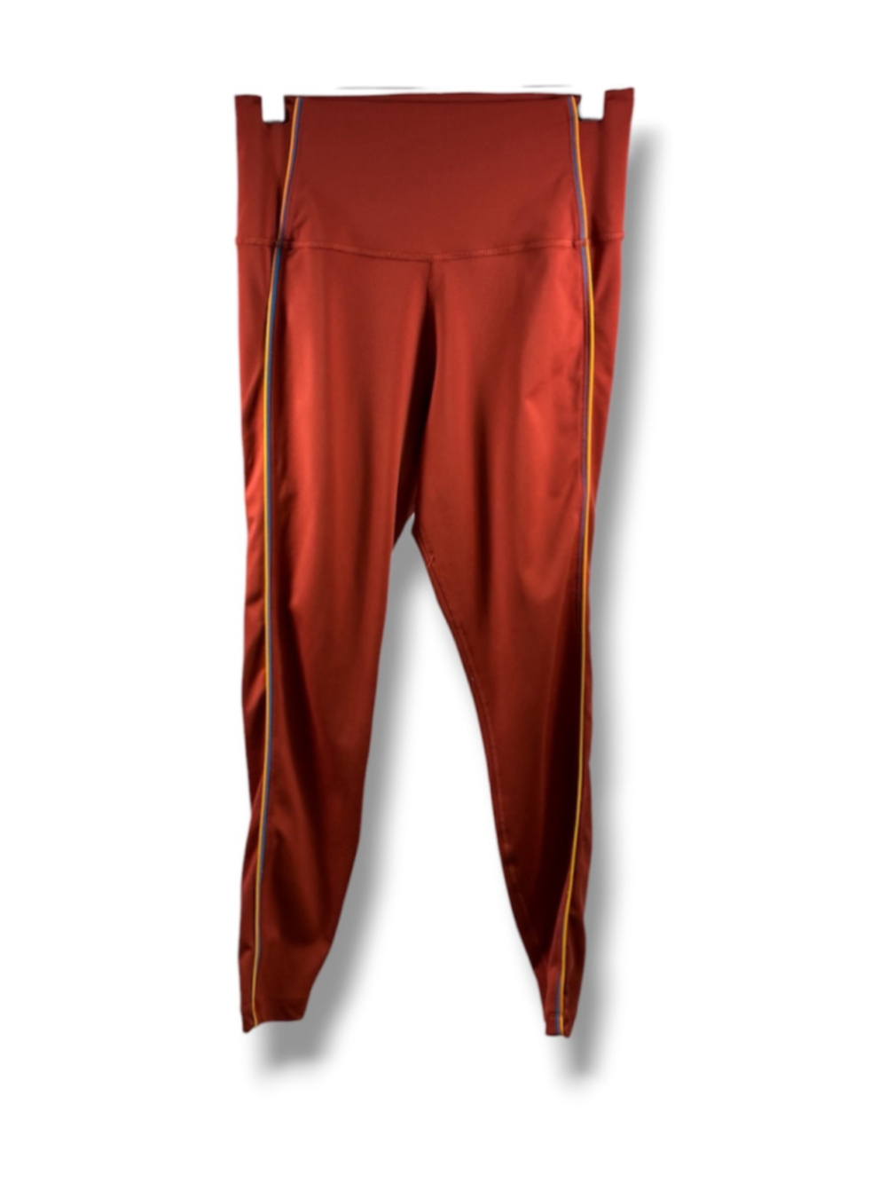 Nike Dri-FIT Stripe Leggings in Rust Rainbow Size M